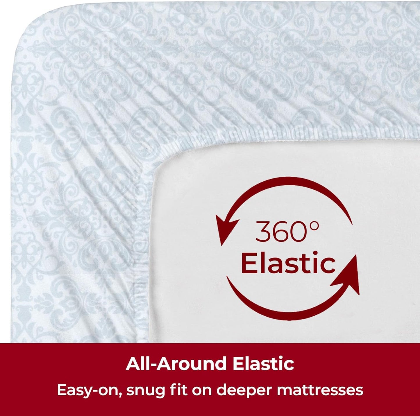 Mellanni Extra Deep Twin XL Sheets - 3 PC Iconic Collection Bedding - Luxury, Ultra Soft, Cooling Bed Sheets - Wrinkle, Fade, Stain Resistant (Twin Extra Long, Laced Sky Blue)