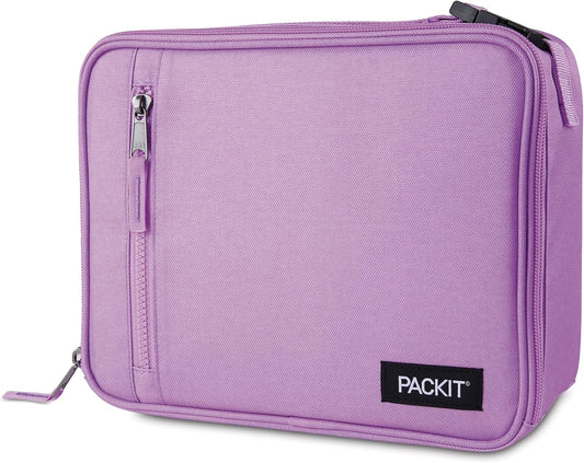 PackIt Freezable Classic Lunch Box, Lavender, Built with ECOFREEZE Technology, Fully Freezable, Collapsible, Reusable, With Zip Front Pocket and Buckle Handle, Designed for Fresh Lunch On the Go