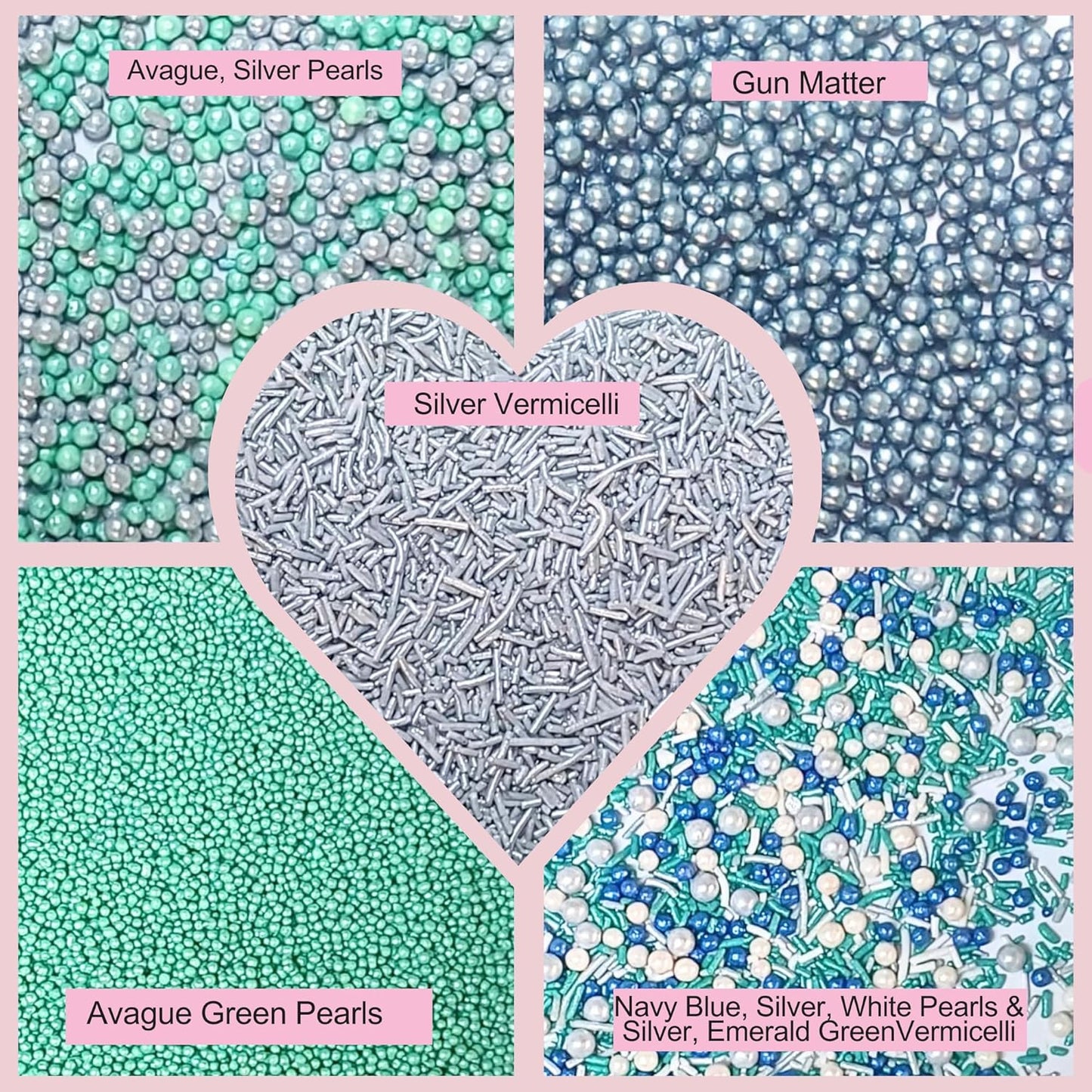 Confect Edible Sprinkles | Navy Blue & Teal Dragees, Green & White Jimmies, Bright Blue Sparkling Sugar | Baking Toppings & Decorations | Sprinkle for Cake & Cupcake Decorating – Vegan, Gluten-Free, Nut-Free, Soy-Free, Dairy-Free, Palm Oil-Free-5 Oz