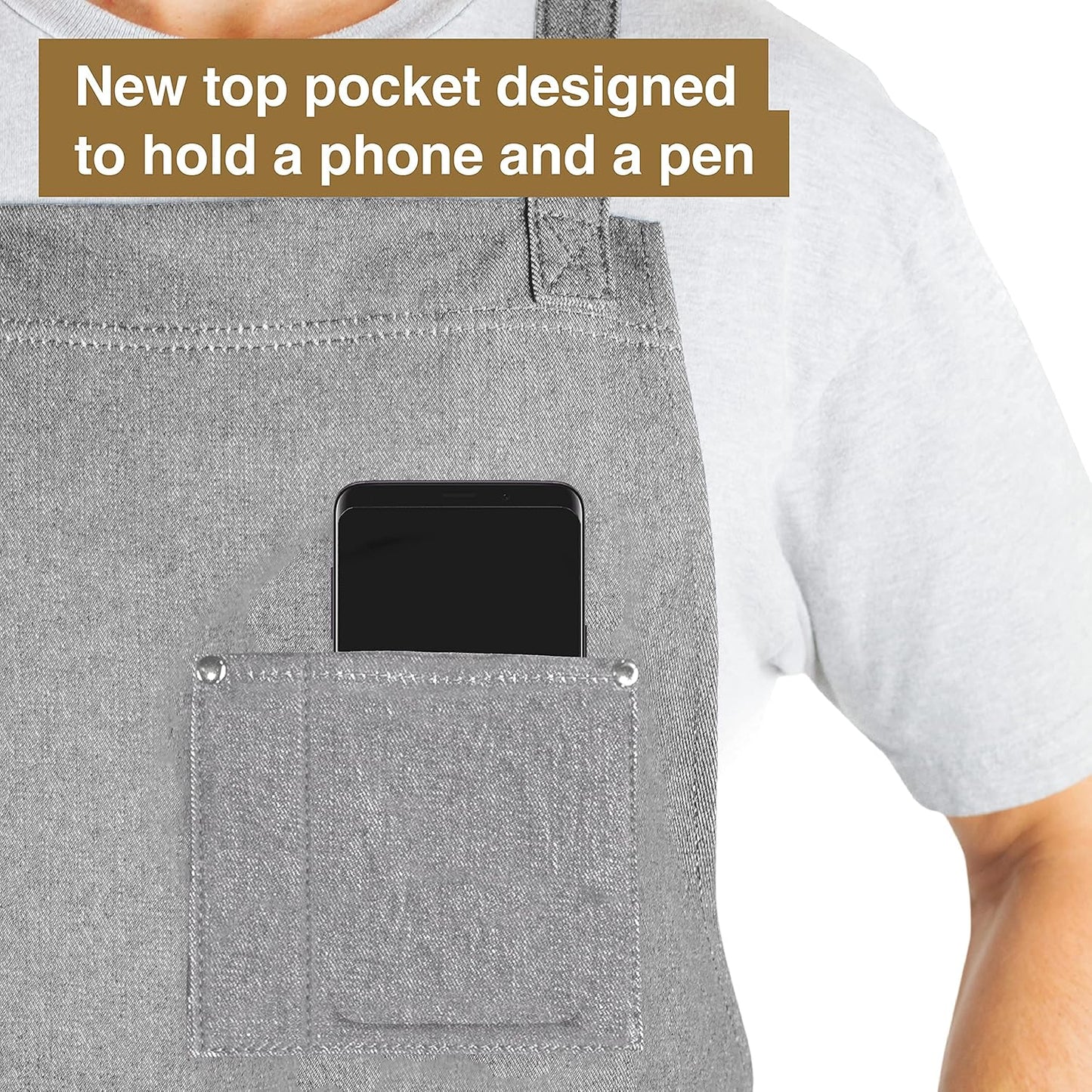 Hudson Durable Goods - Professional Grade Chef Apron for Kitchen, BBQ & Grill