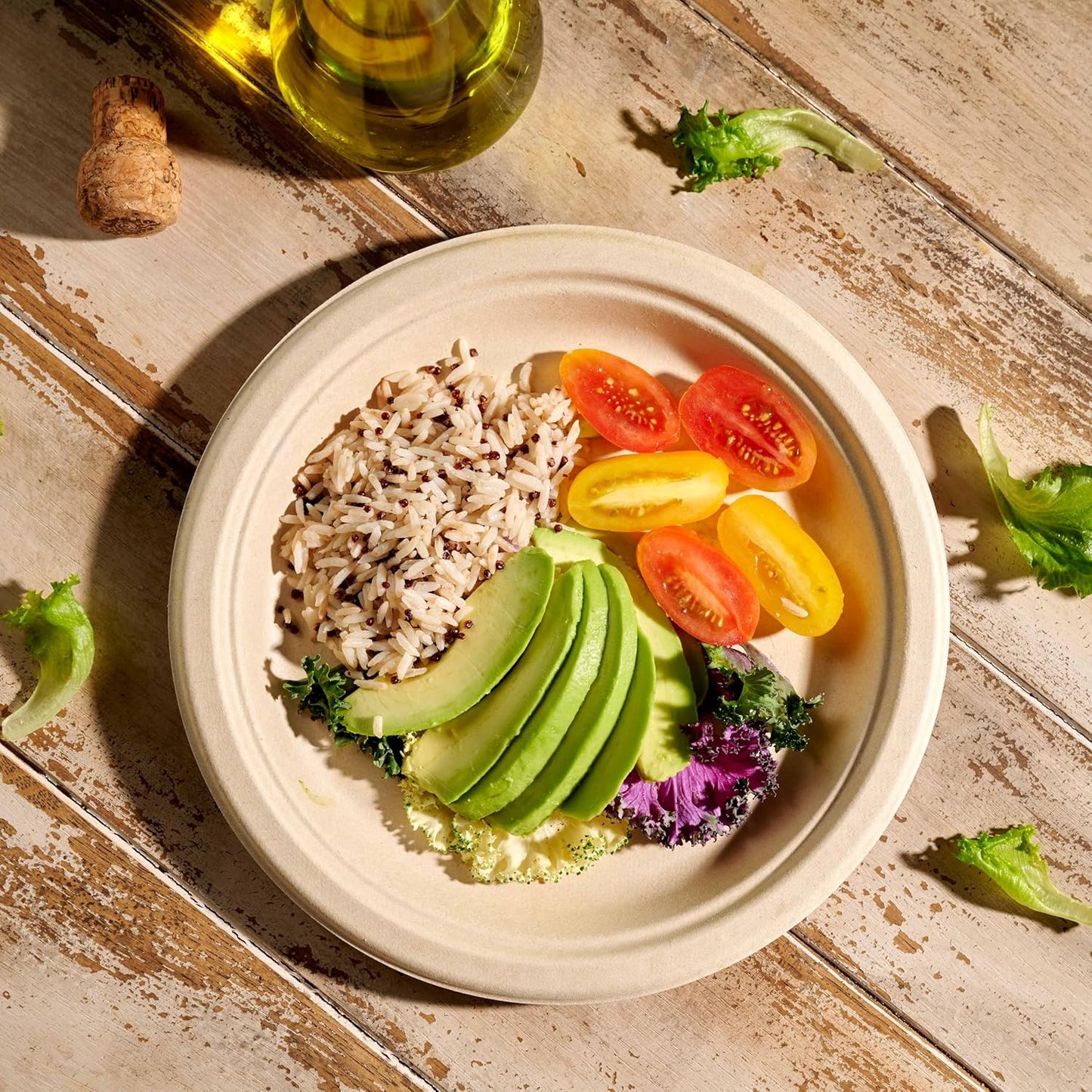 100% Compostable Paper Plates 150 Pack, 10 Inch Heavy Duty Biodegradable Microwavable Disposable Brown Dinner Plates, Made of Eco-Friendly, Natural Unbleached Sugarcane Bagasse