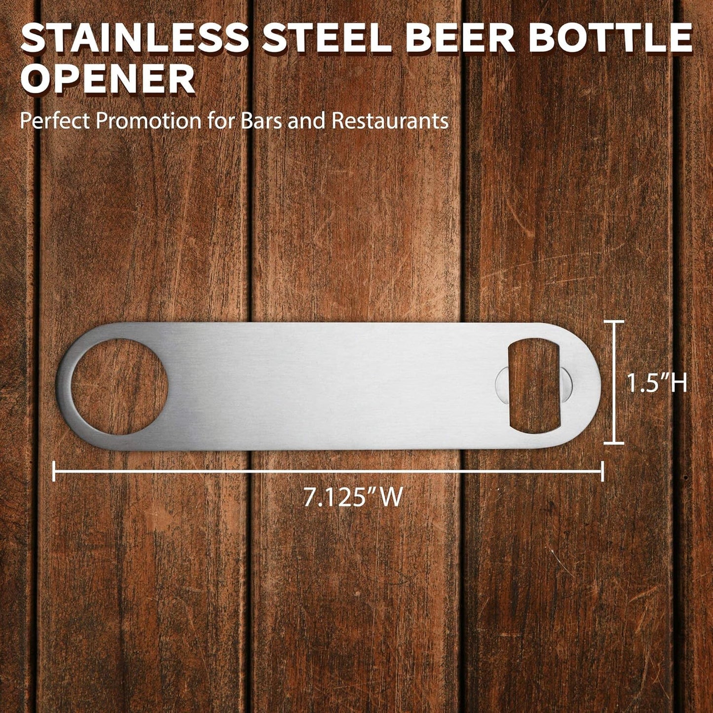 Stainless Steel Beer Bottle Openers Set of 10, Bulk Pack - Bartender Kit, Bar Accessories, Perfect for Parties, Indoor & Outdoor Events - Silver