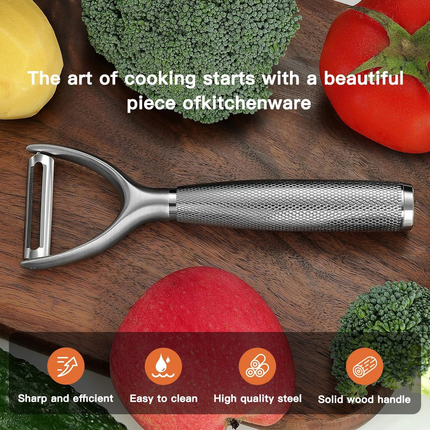 Y-Type Vegetable Peeler, Silver Chrome Finish, 304 Stainless Steel Blade, Ultra Sharp Potato Peeler for Apples, Carrots, Heavy Duty Kitchen Peeler