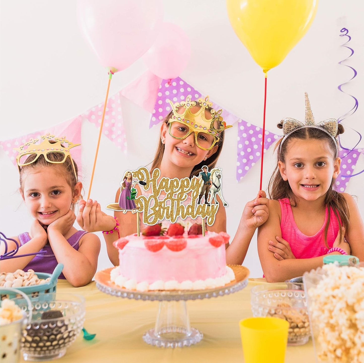 Rapunzl Happy Birthday cake topper - Birthday Decorations.