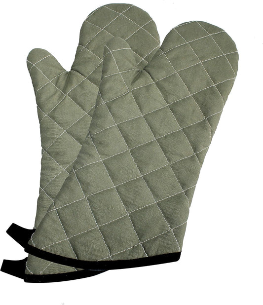 ARCLIBER Oven Mitts Heat Fire Resistant Oven Mitts 425 ° F, Quilted Terry Cloth Cotton Soft Lining Oven Gloves, Extra Long Kitchen Mittens for Cooking Baking