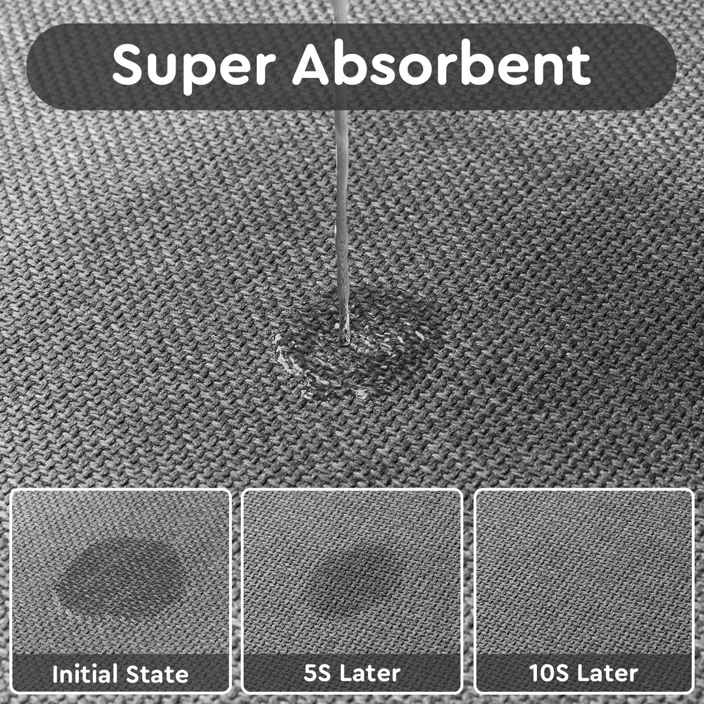 tchdio Kitchen Mats for Floor, Rubber Backed Kitchen Rugs Non Slip Washable, Superior Absorbent Kitchen Runner Rug Easy to Clean, Comfort Kitchen Floor Mat Front of Sink (Grey, 20" × 32")