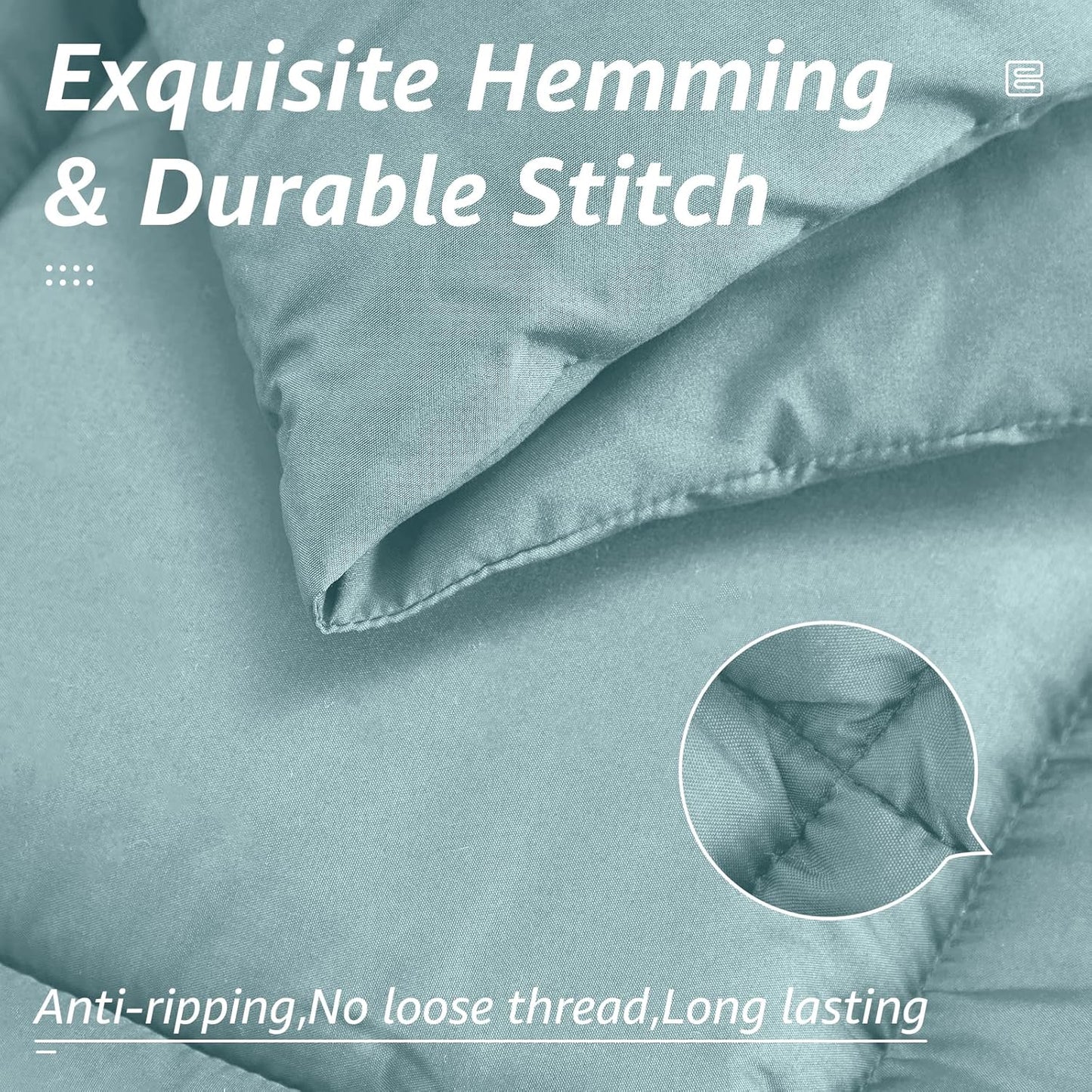 HYLEORY All Season California King Size Bed Comforter - Cooling Down Alternative Quilted Duvet Insert with Corner Tabs - Winter Warm - Machine Washable - Turquoise,Cal King(96*104)