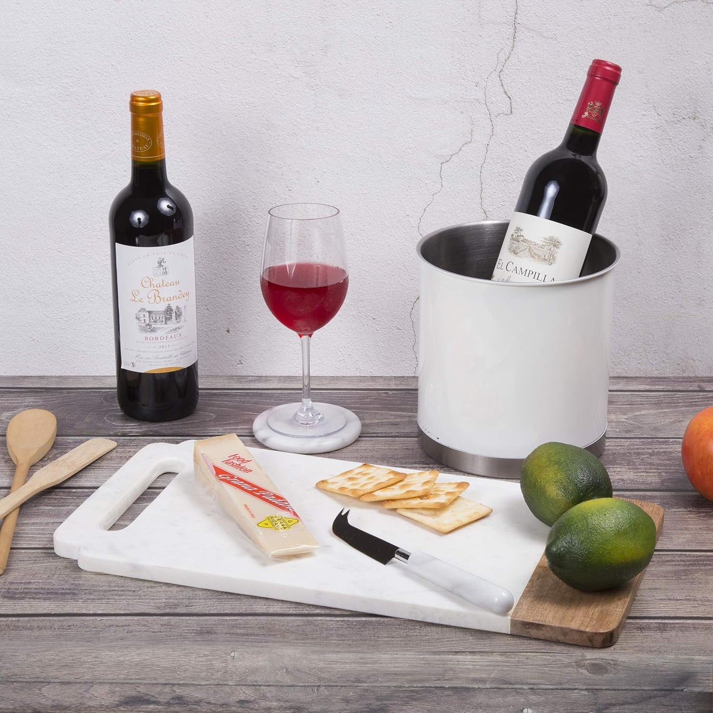 Creative Home Stainless Steel Utensil Holder– 7" Extra Large Cooking Tool Organizer for Kitchen Decor and Countertop Storage, Stable Anti-Tip Design, Durable Powder-Coated Finish, White