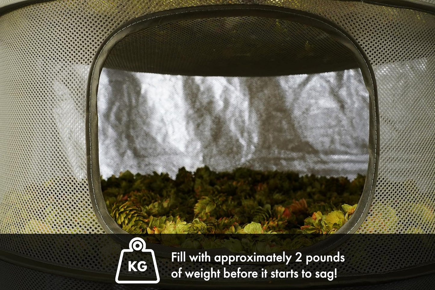 Grow1 3ft Drying Rack 1-Piece Collapsible Mesh Herb and Flower Hanging Dryer with Carrying Case for Even Airflow and Secure Harvest Storage