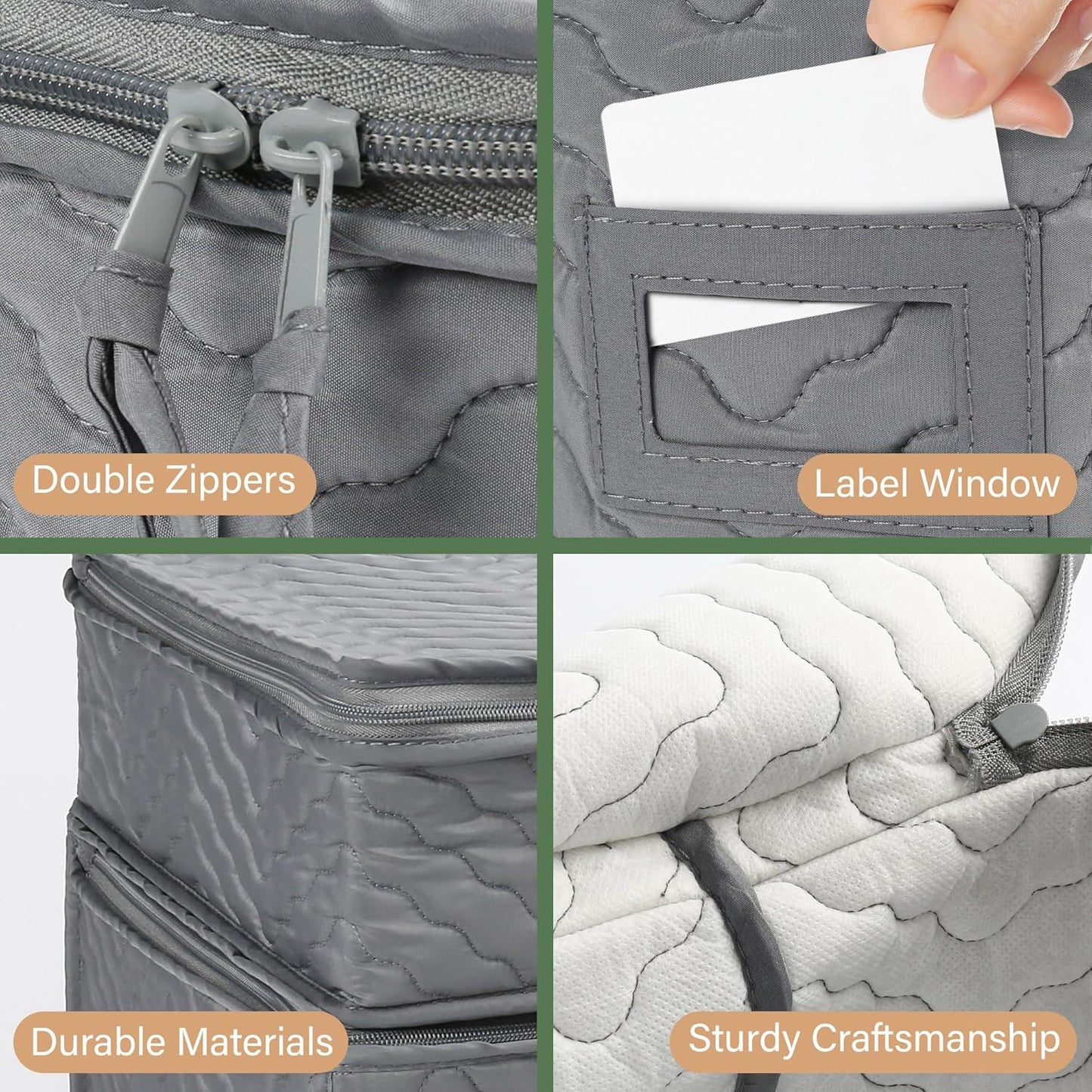 LotFancy China Storage Containers, Quilted 5-Piece Set Storage Box, Chinaware Dinnerware Dish Plate Mug Cup Storage Case, 48 Felt Protectors, Cardboard Dividers Included