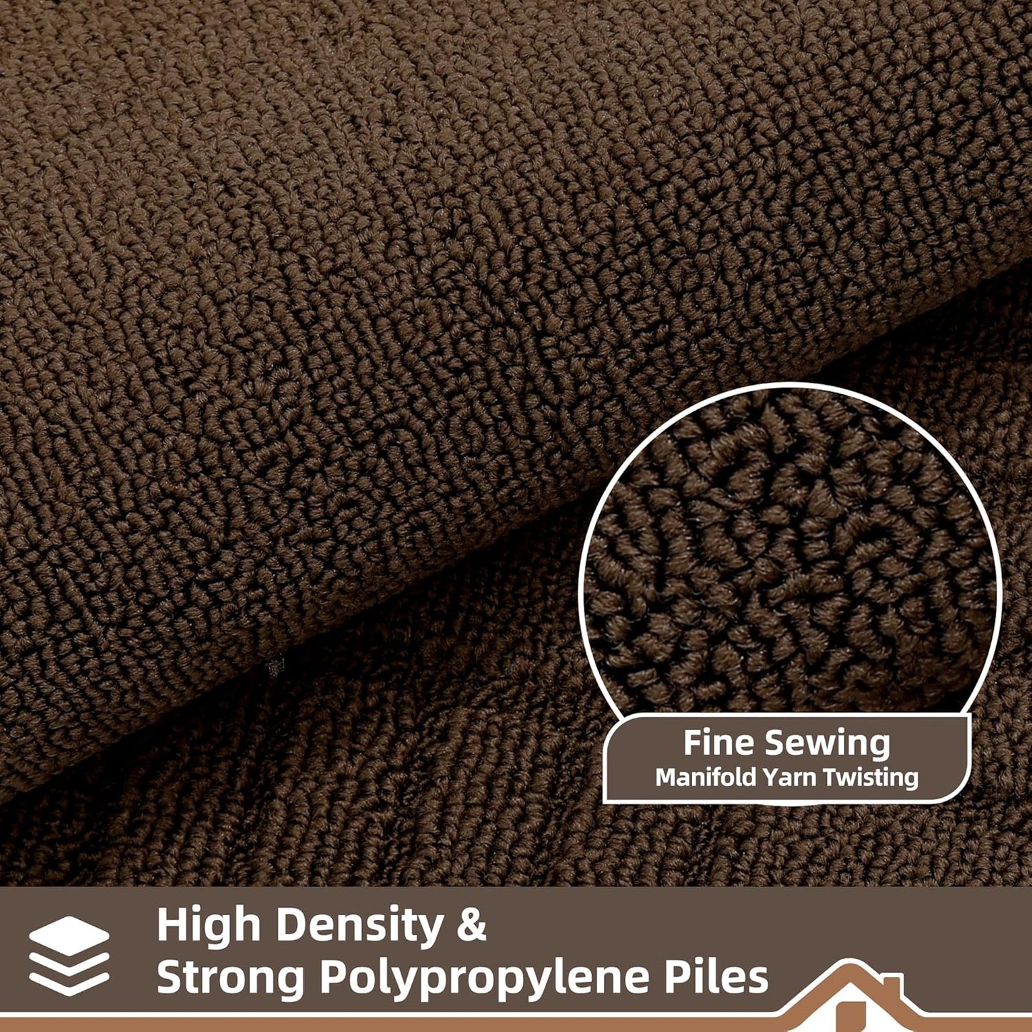 BEQHAUSE Kitchen-Rugs-Washable-Kitchen-Mats-for-Floor Non-Slip Kitchen Mats Set of 2 Absorbent Kitchen Runner Brown with TPR Backing 20x30inch/20x48inch