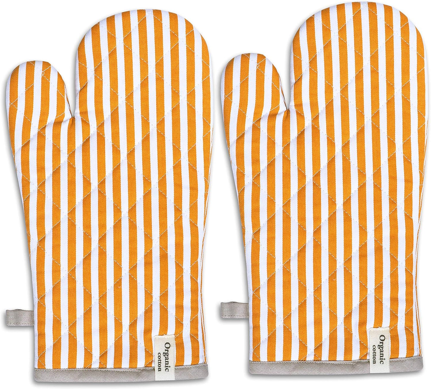 AMOUR INFINI Cotton Oven Mitts Set of 1 with Hanging Loop Non-Slip, Heat Resistant, Reusable Oven Mitt for Baking Cooking Kitchen Oven Gloves (Yellow)