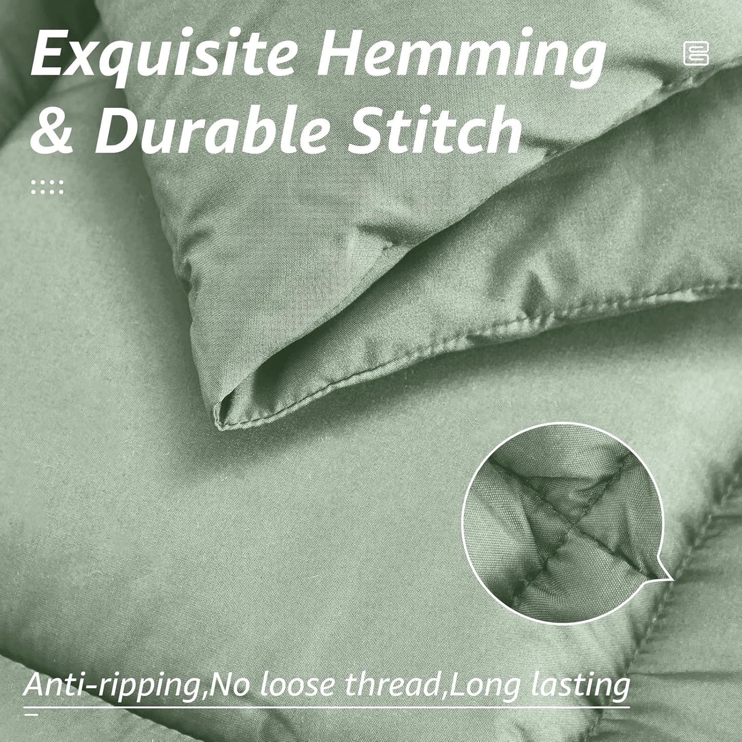 HYLEORY All Season California King Size Bed Comforter - Cooling Down Alternative Quilted Duvet Insert with Corner Tabs - Winter Warm - Machine Washable - Sage Green