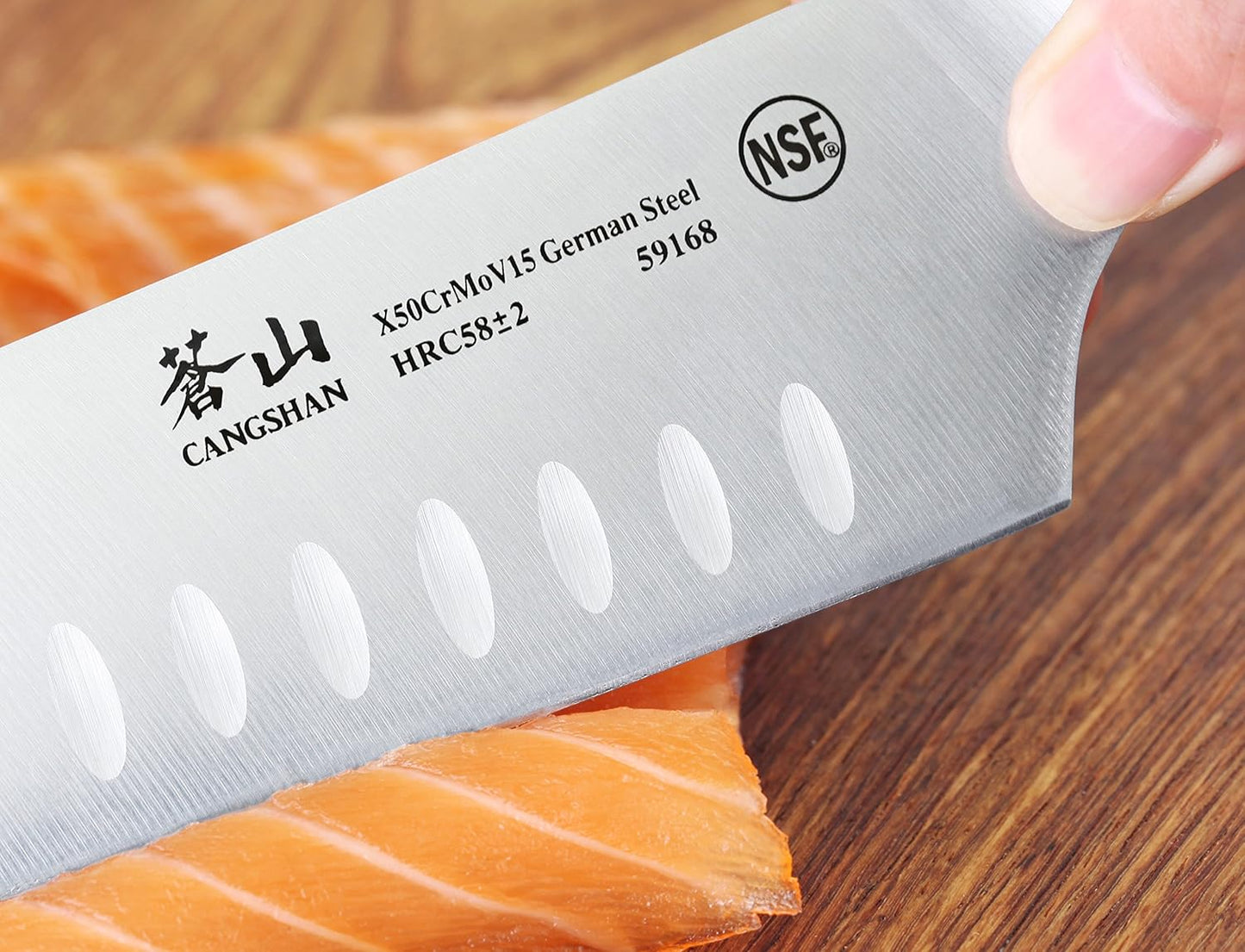 Cangshan D Series 59168 German Steel Forged Santoku Knife, 7-Inch