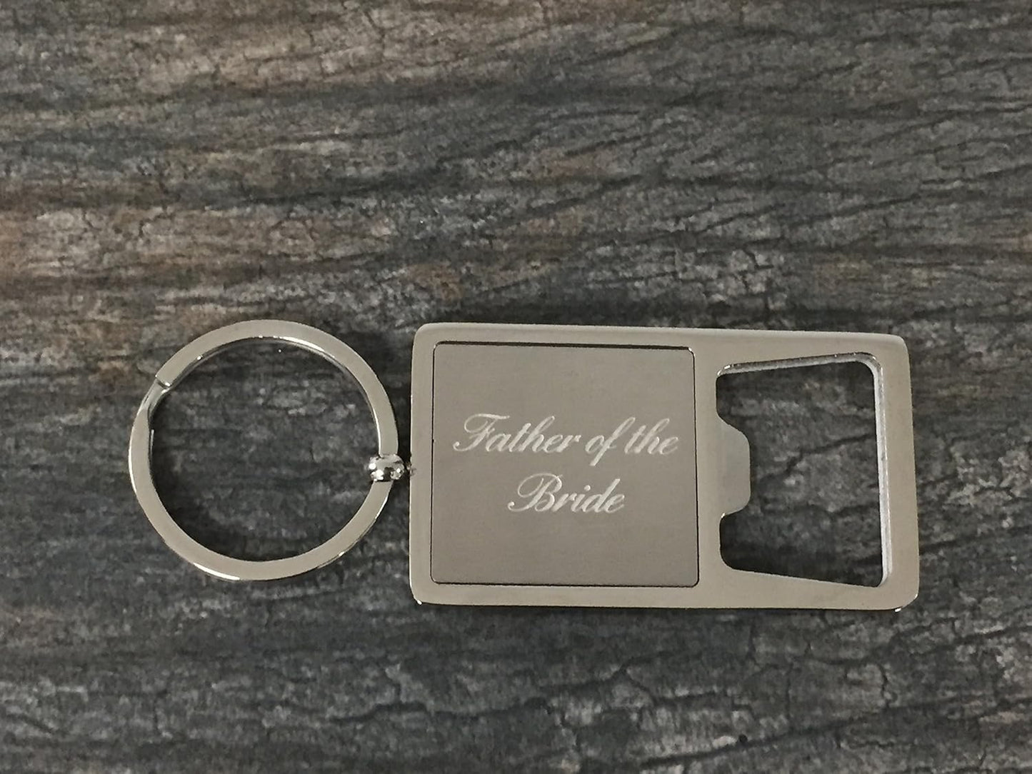 Infinity Collection Father of the Bride Stainless Steel Bottle Opener Keychain, Perfect Wedding Party Gift for Father of the Bride