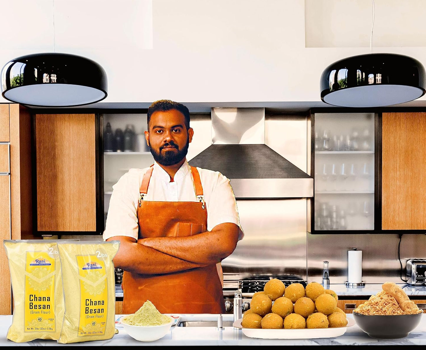 Rani Chana Besan (Chickpeas Flour, Gram) 32oz (2lbs) 908g ~ All Natural | Vegan | Gluten Friendly | NON-GMO | Kosher | Indian Origin