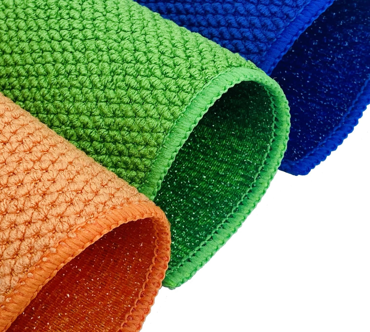 24 Pack Microfiber Scrub Dish Cleaning Cloth, Non-Scratch, Reusable & Durable for Pan Pot Dish Cooktop Stovetop Counter Kitchen Household, Machine Washable, 6 x 6 Inch, Orange, Blue & Green Assorted