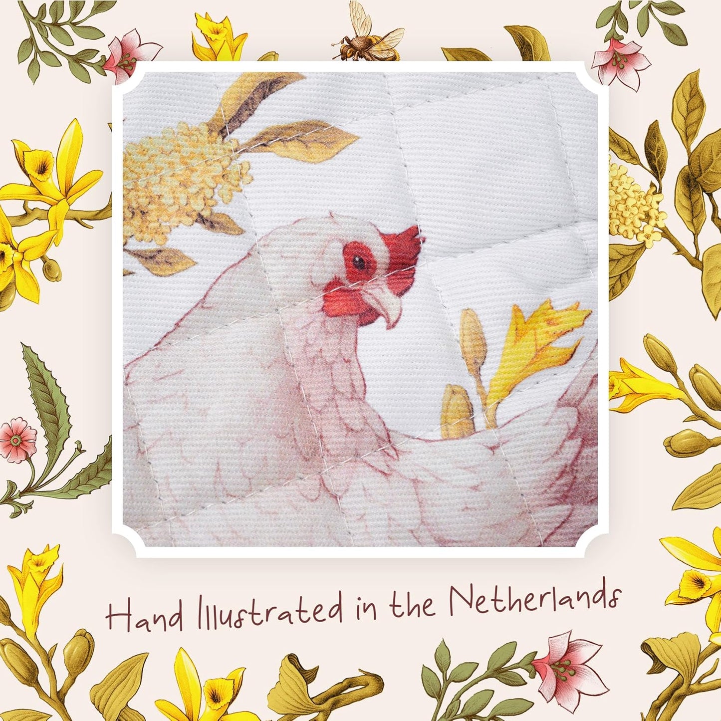 Chicken & Bee Farm Fresh Floral Oven Mitts