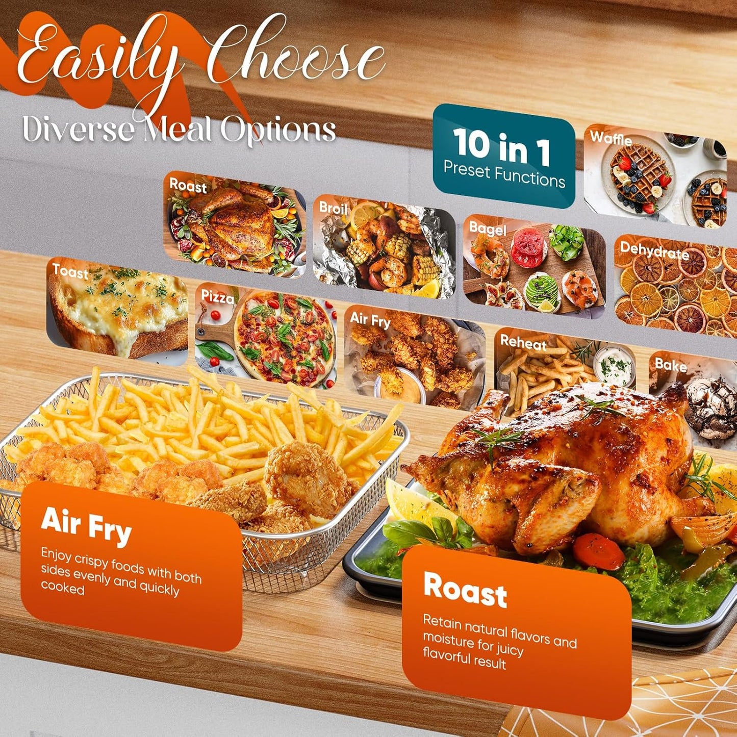 Nuwave Bravo Pro Smart Air Fryer Toaster Oven Combo, 12-in-1 Functions with Quicker & Even Crisp Technology, 1800W, 50-450°F, PFAS-Free, 21QT, Cinnamon