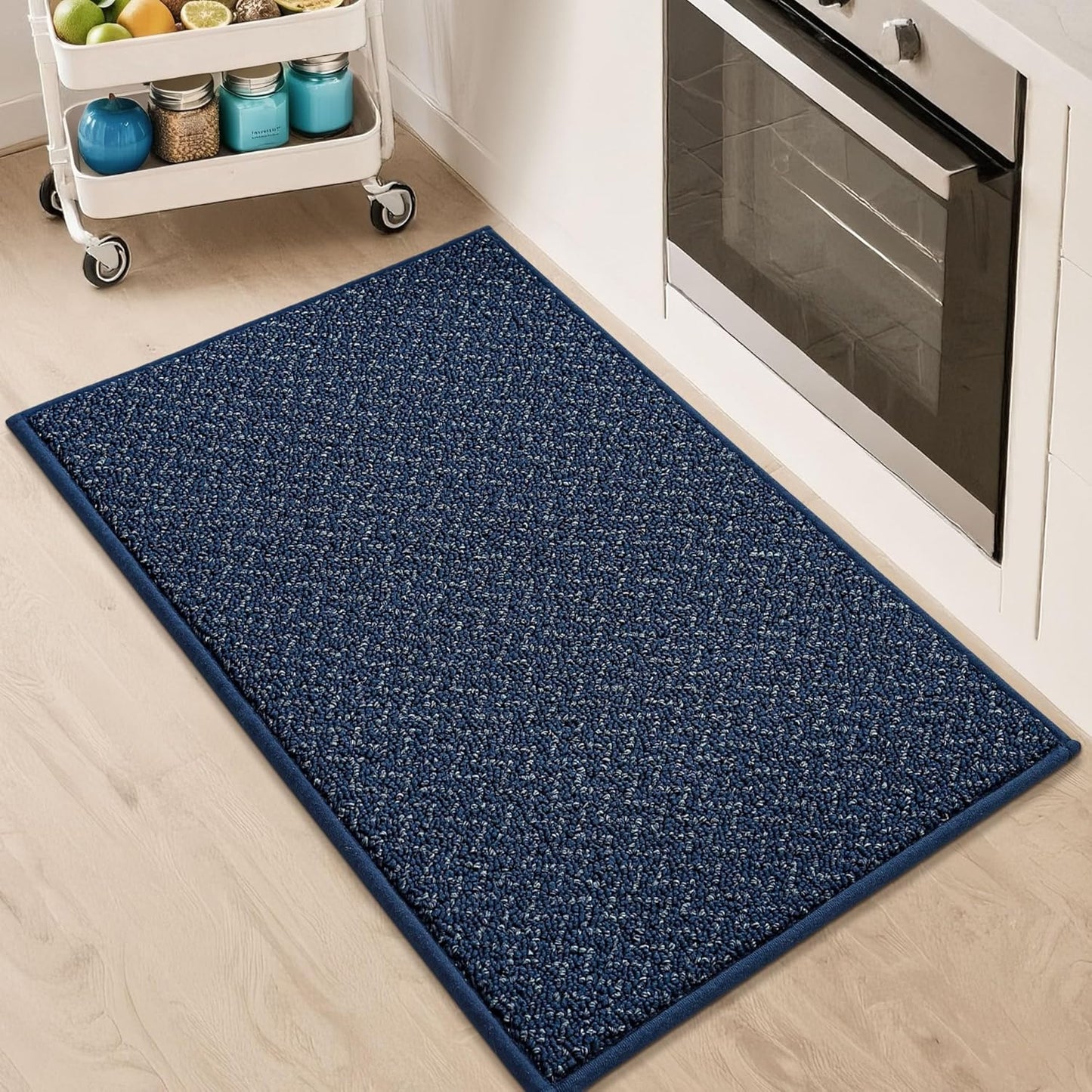 COSY HOMEER Kitchen Rugs 20"x32" Non-Slip Kitchen Mats for Floor Absorbent Stain Resistant Kitchen Floor Mat Machine Washable Rugs for Kitchen,Hallway,Sink,Navy Blue