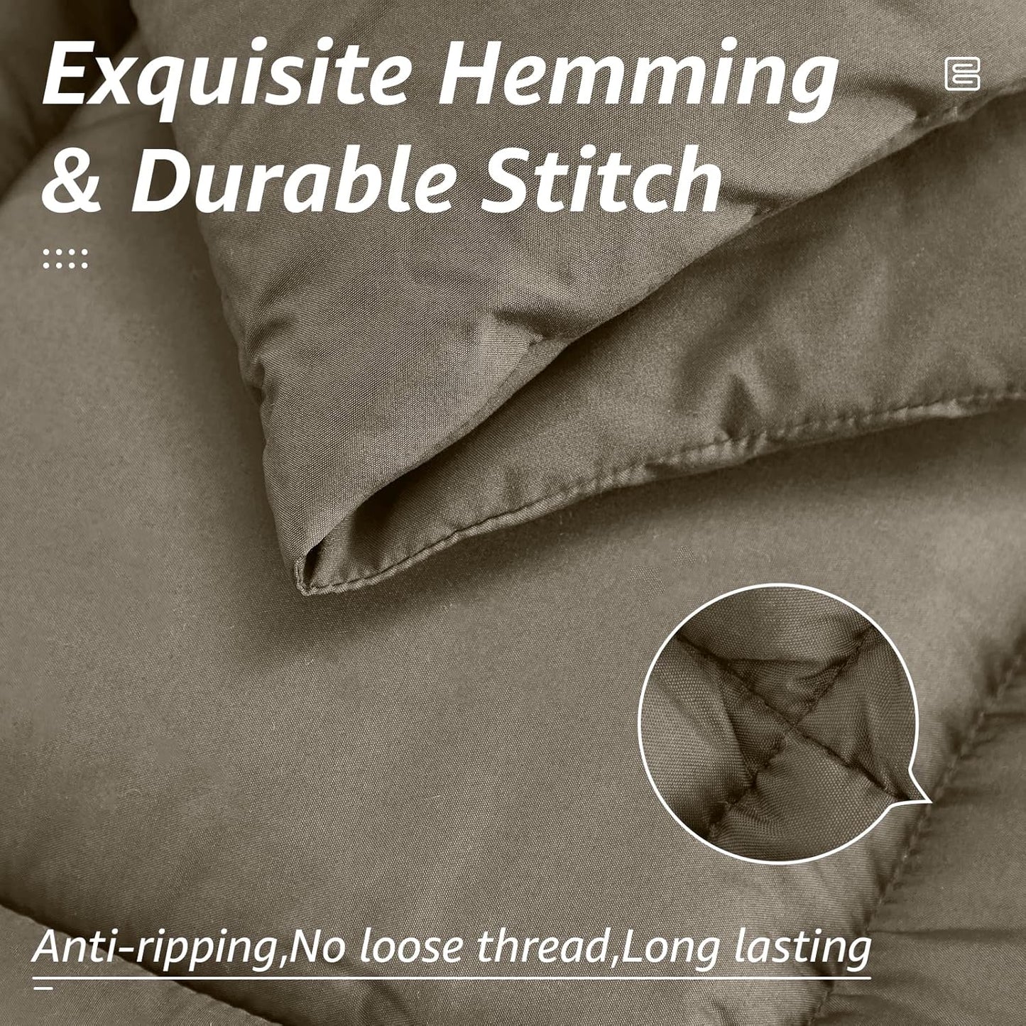 HYLEORY All Season Queen Size Bed Comforter - Cooling Down Alternative Quilted Duvet Insert with Corner Tabs - Winter Warm - Machine Washable - Taupe