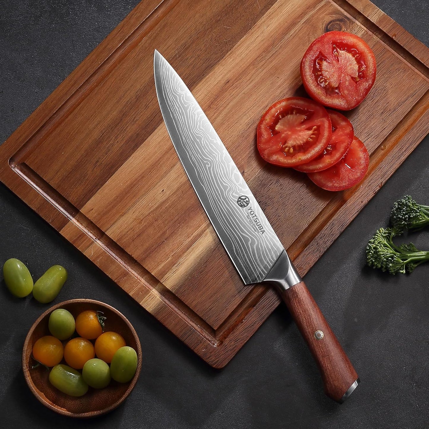 YOTSUBA Chef Knife, 9 Inch Kitchen Chef's Knife, Ultra Sharp High Carbon Steel Professional Cooking Kitchen Knife with Ergonomic Handle, Gift Box Included