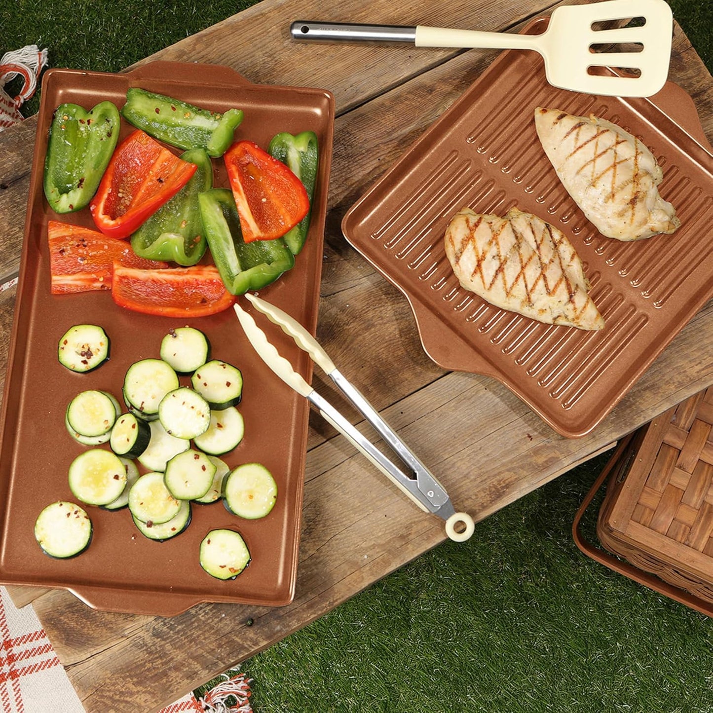 Larder & Vine Indoor/Outdoor Ceramic Stoneware Grill Pan Handmade in Italy