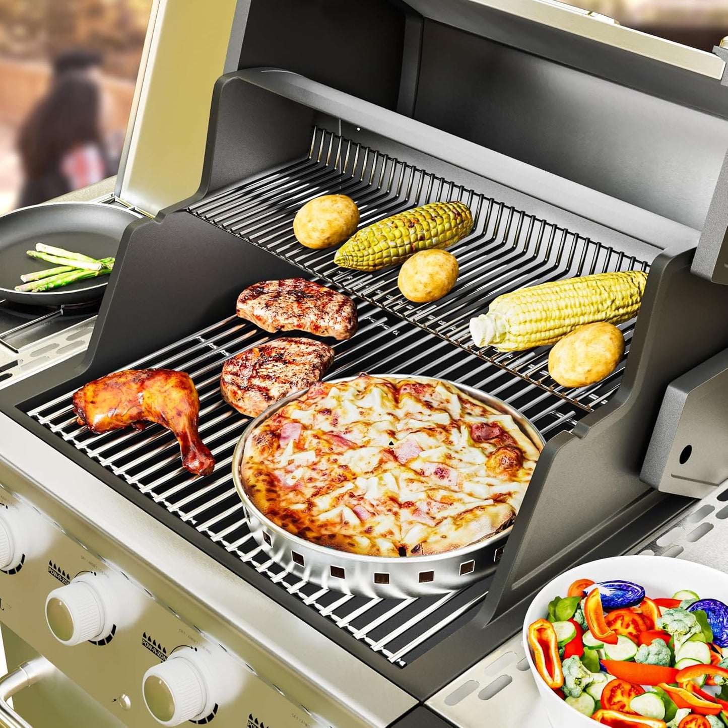 SF4362(2-Pack) 15" Cooking Grates Replacement for Broil King, Broil-Mate, Huntington, Sterling Gas Select Gas Grill Models, Stainless Steel Grill Grates