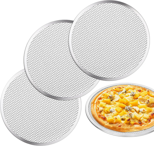 3 Pcs Pizza Screen, 10 Inch Pizza Pan for Oven, Nonstick Pizza Tray for Oven, Dishwasher Safe & Microwave Safe (10inch)