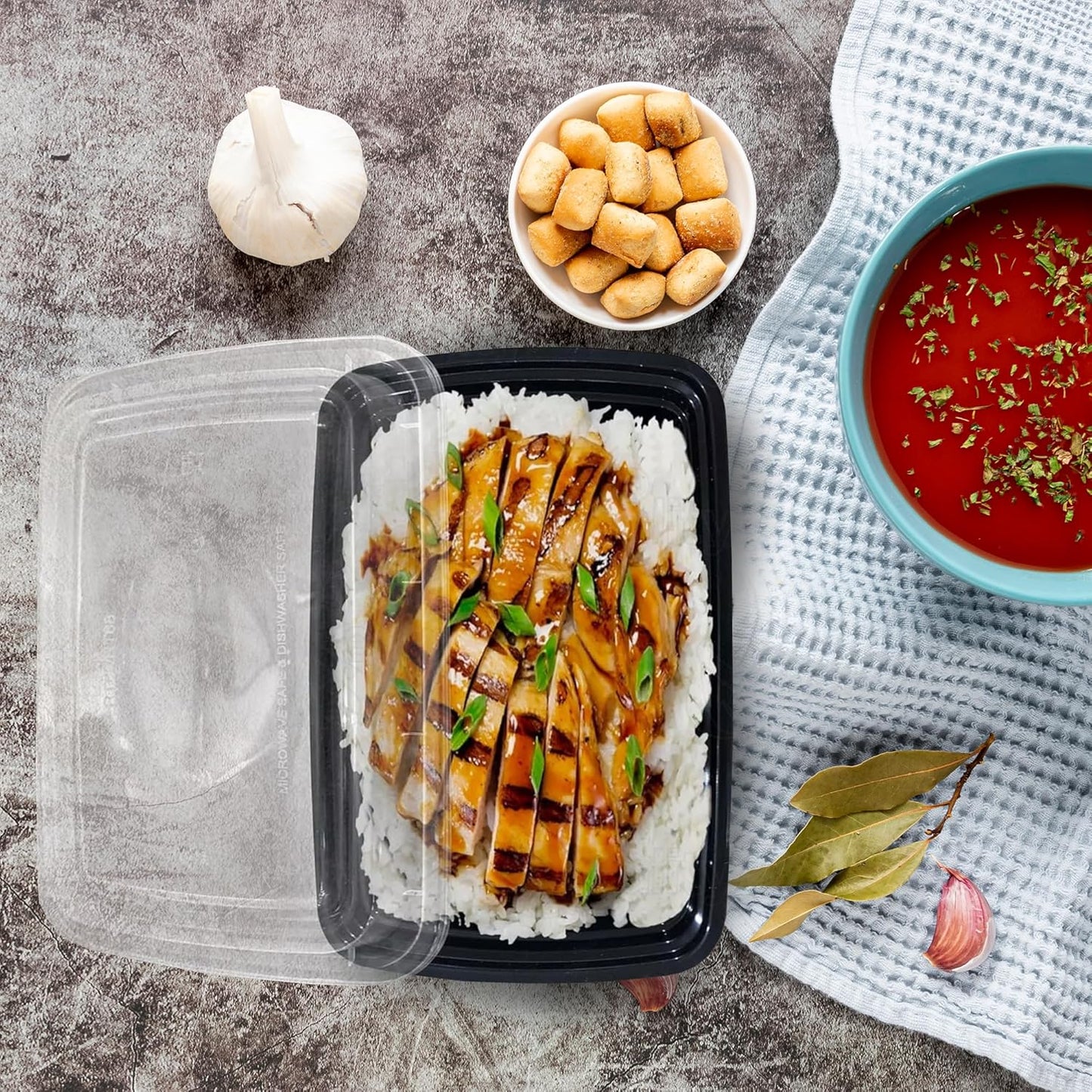 Ruthy's Outlet Meal Prep Containers W/Lids -Square Food Storage – BPA-Free| Stackable | Microwave | Freezer & Dishwasher Safe | Reusable Lunch Bento Box Portion Control & Planning (15 Pack, 16 oz)