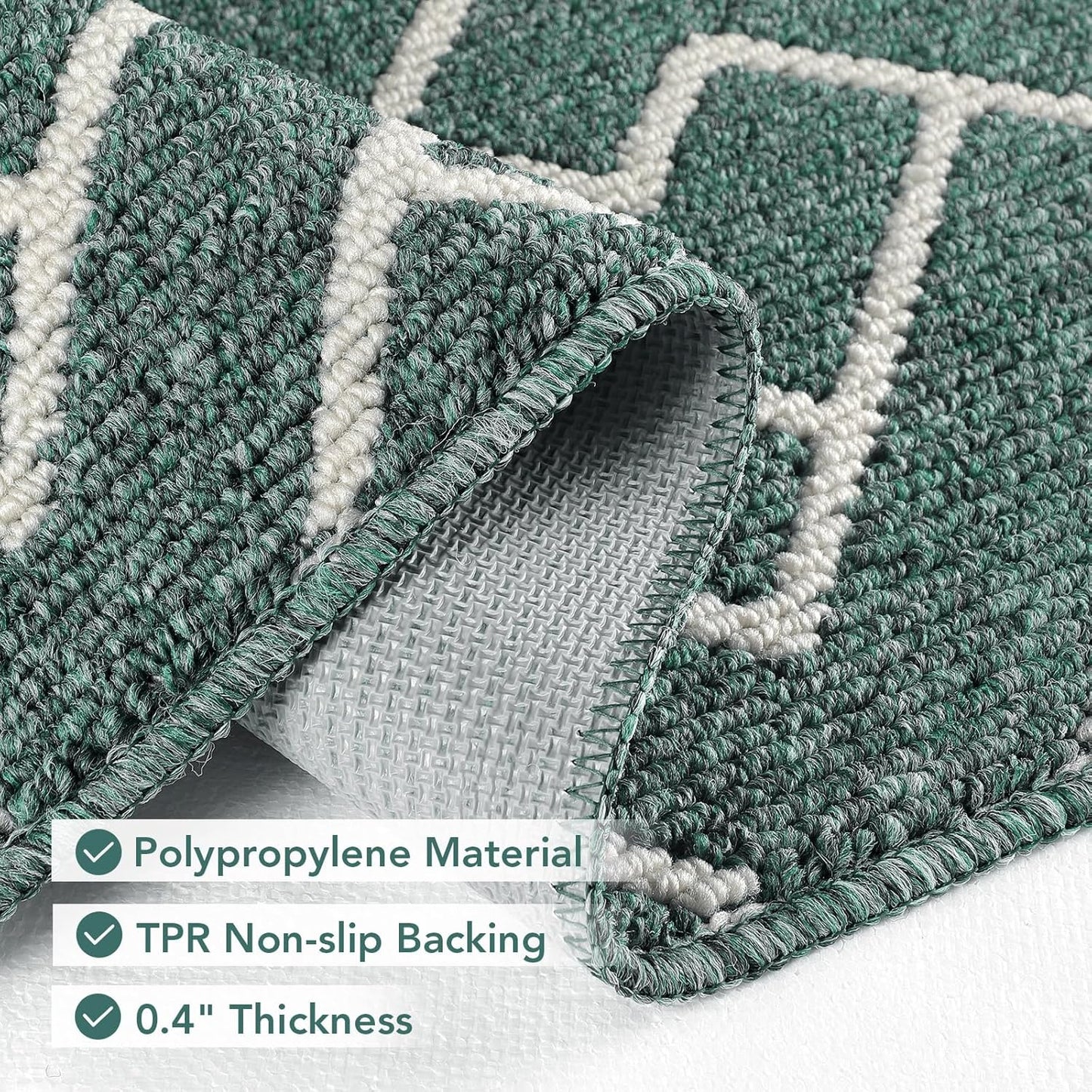 hicorfe Kitchen Rugs and Mats,Kitchen Mats for Floor,47"x71" Non Slip Runner Rug,Absorbent Resist Dirt Comfort Standing Mat Machine Washable for Entryway,Hallway,Front of Sink(Lake Blue)