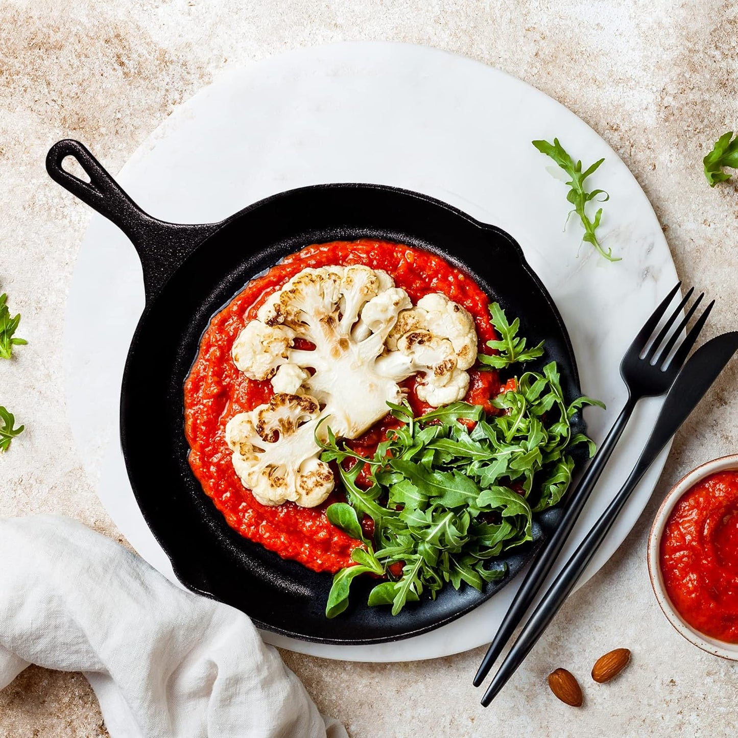 Utopia Kitchen Cast Iron Frying Pan 8 Inch, Cast Iron Chefs Pan, Pre Seasoned Skillet, Safe Grill Cookware for Indoor & Outdoor Use, Black