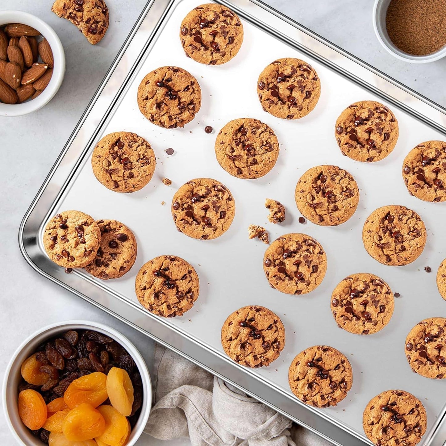 Homikit 1 Pack Baking Sheet Pan, 16” x 12” Stainless Steel Cookie Pan Tray Set for Oven, Metal Jelly Roll Pan for Baking Cooking Toasting, Rustproof & Non Stick, Mirror Finish & Dishwasher Safe