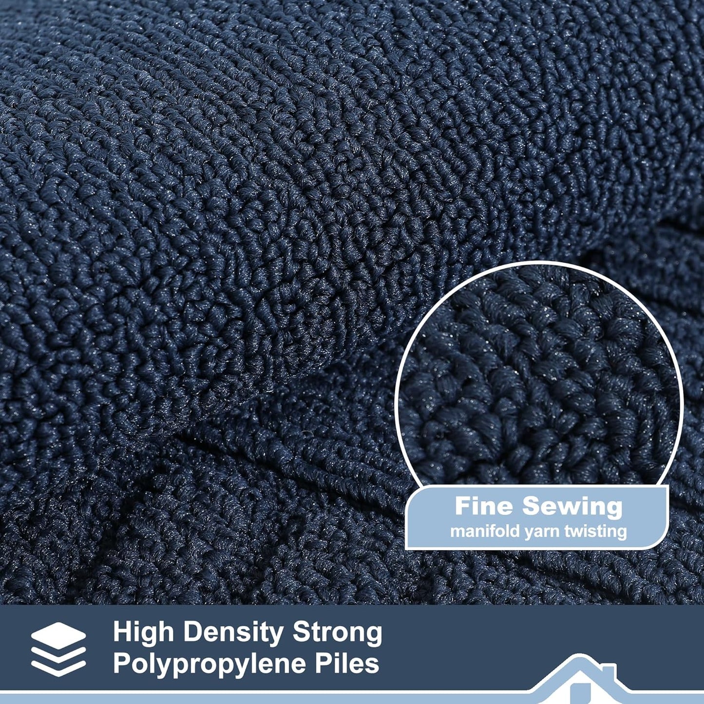 BEQHAUSE-Kitchen-Rugs-and-Mats Non Slip Kitchen Runner Rug Absorbent Kitchen Mats for Floor Machine Washable Kitchen Floor Mat,Navy Blue 24”x71”