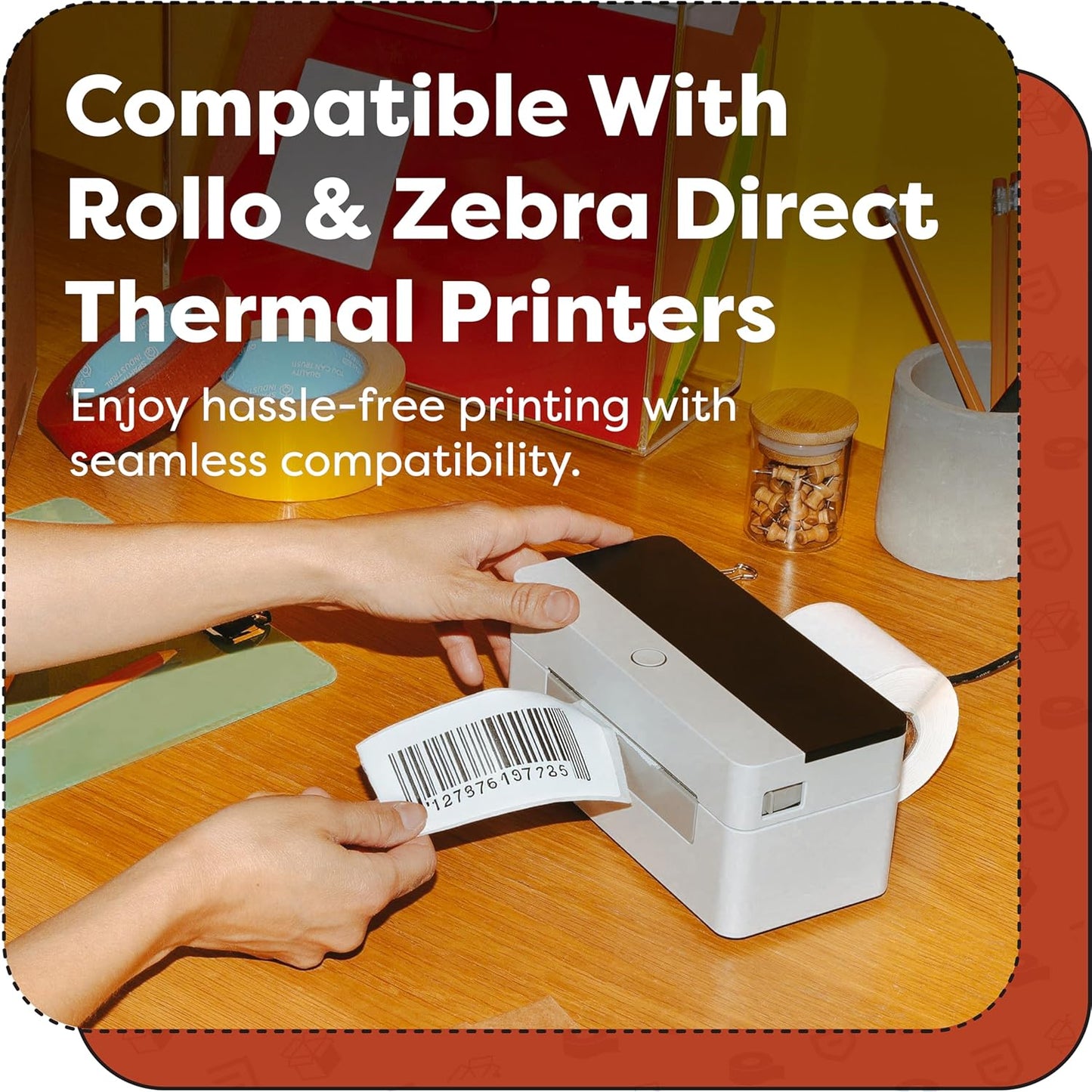 Aegis Adhesives - 4" X 4" Square Direct Thermal Labels Compatible with Rollo, Zebra, and Other Desktop Label Printers (10 Rolls, 350/Roll)