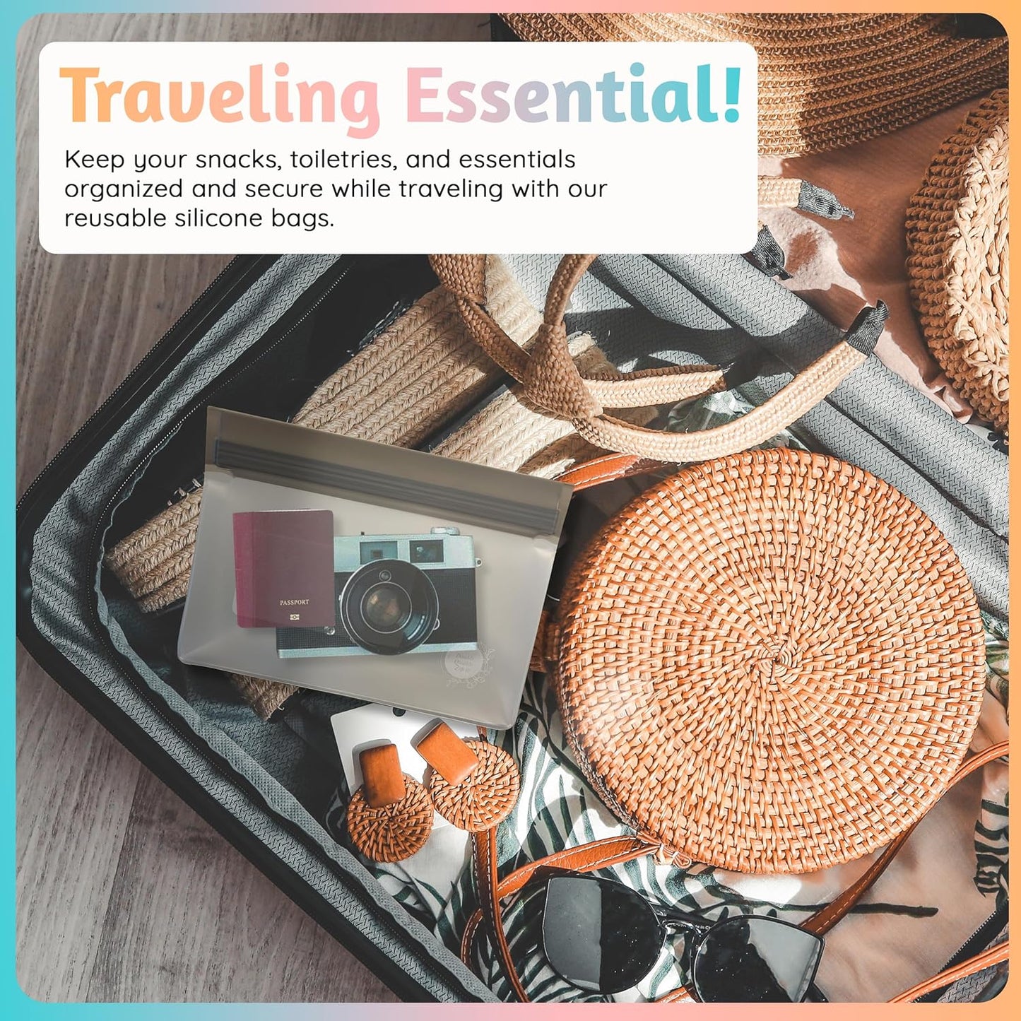 Reusable Silicone Food Storage Bags 8-Pack – BPA-Free Freezer & Dishwasher Safe, Leakproof Stand-Up Snack Bags 2 Gl + 2 L, 4 M– Eco-Friendly Airtight Ziplock Bags for Kitchen & Travel(Grey)