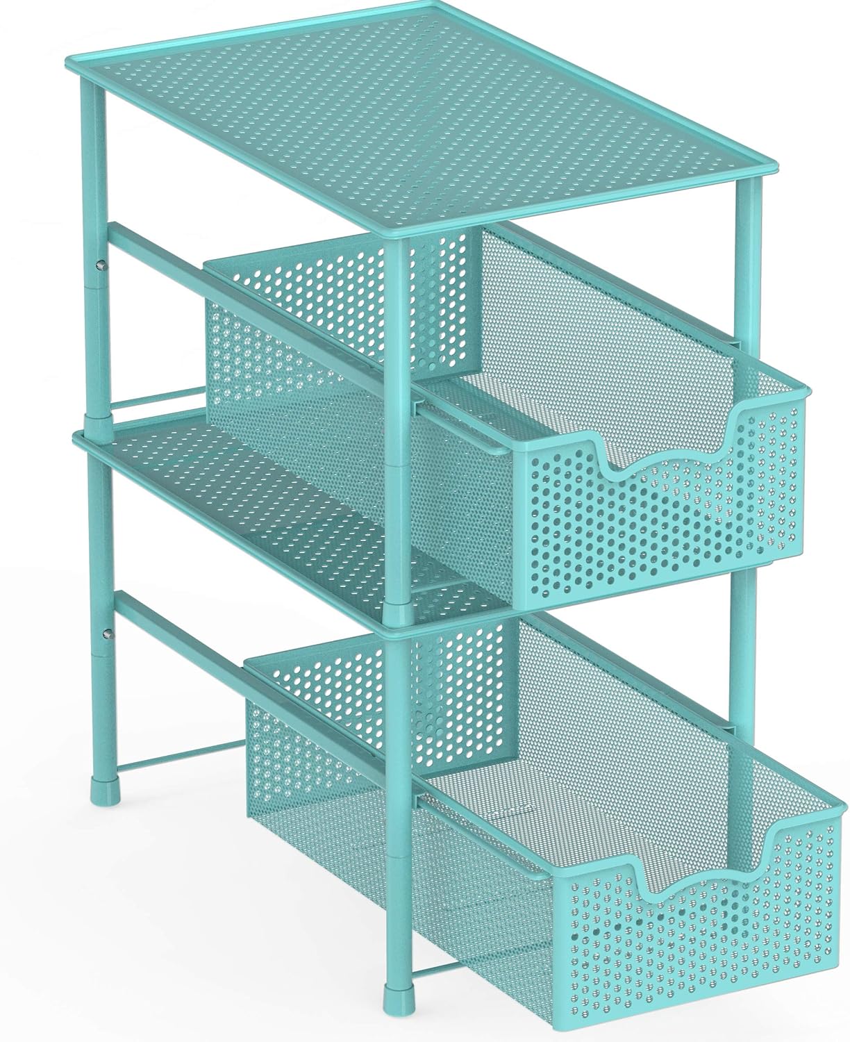 Simple Houseware Stackable Under Sink Cabinet Sliding Basket Organizer Drawer, Turquoise