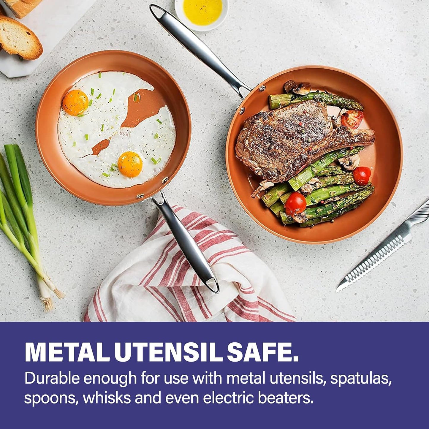 Gotham Steel Pro 20 Piece Pots & Pans Set | Hard Anodized Complete Cookware Set + Bakeware Set, Ultra Nonstick Ceramic Copper Coating, Chef Grade Quality, Metal Utensil Safe, Oven & Dishwasher Safe