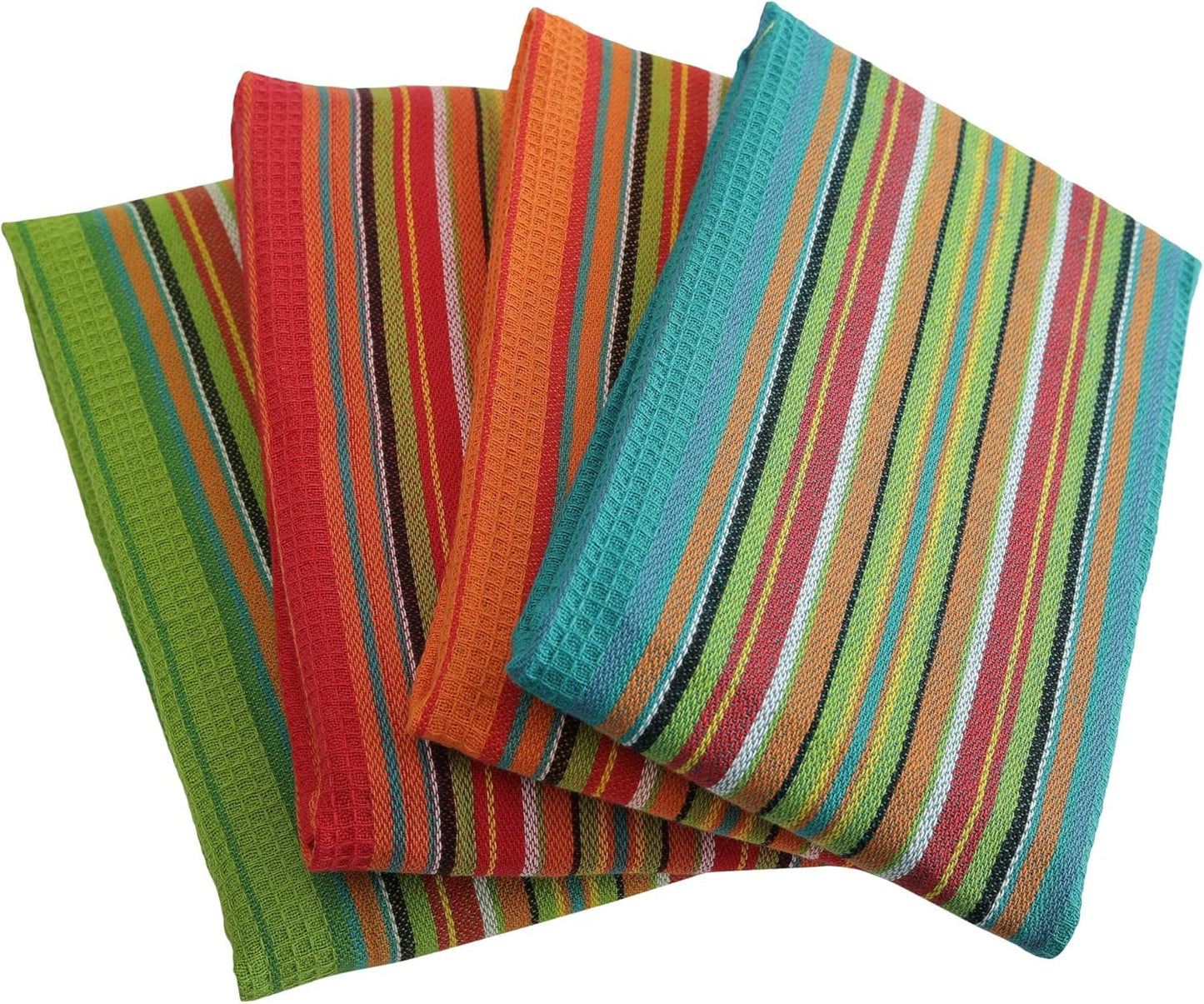 DG Collections 100% Cotton Salsa Kitchen Towels – 8 Pack, Super Absorbent Dish Towels, 16x28 Inch, Lint-Free, Durable Weave – Reusable Kitchen Cleaning Cloths for Home & Restaurants