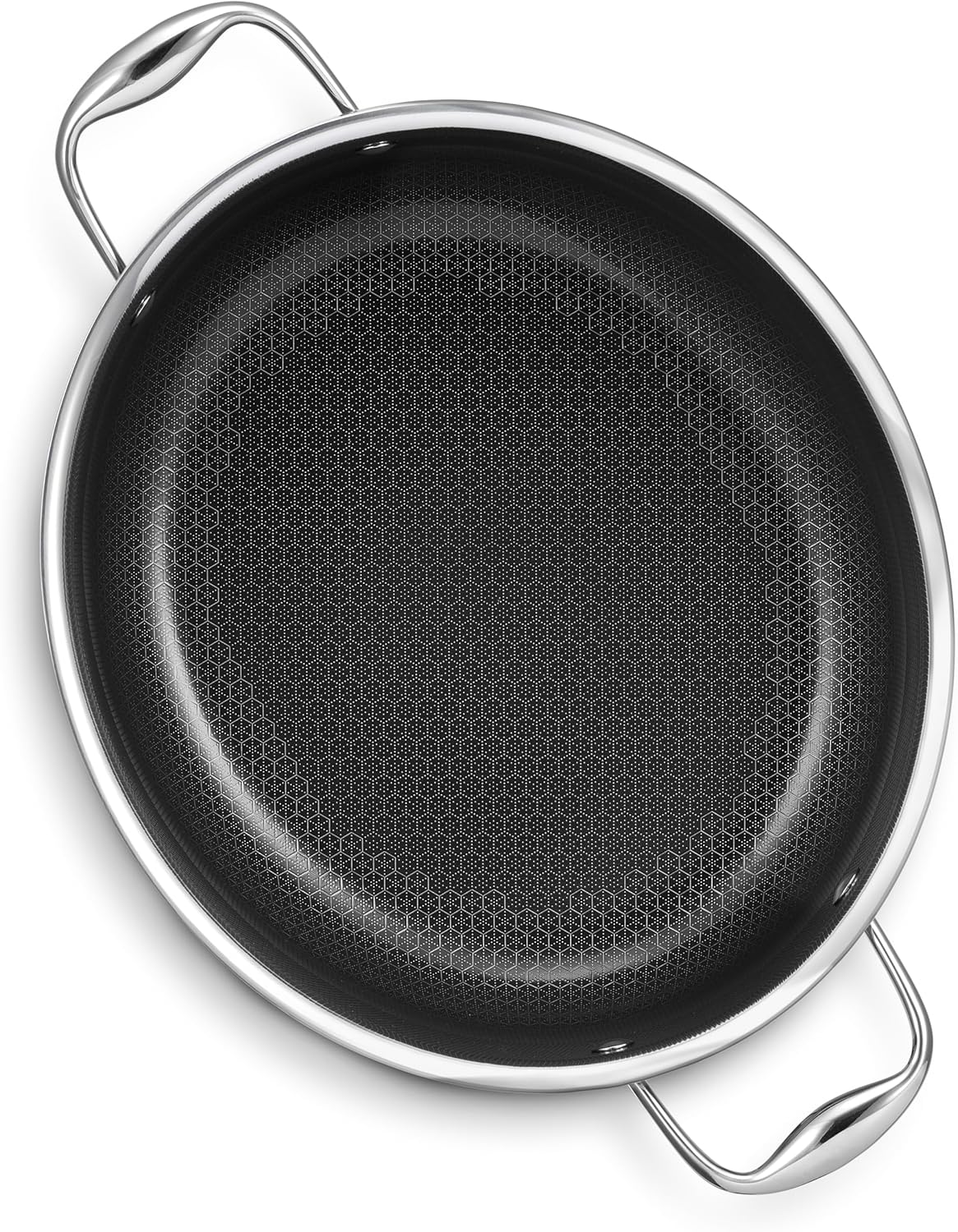 HexClad Hybrid Nonstick 6.5-Quart Oval Dutch Oven with Stainless Steel Lid, Stay-Cool Handles, Dishwasher-Friendly, Oven-Safe Up to 900°F, Induction Ready, Compatible with All Cooktops