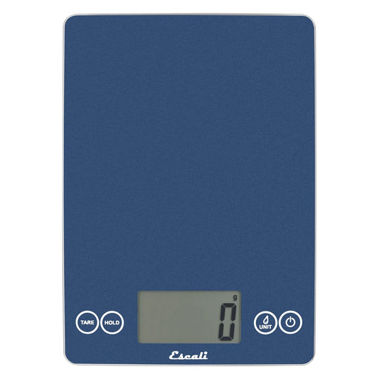 Escali Arti Glass Food Scale Digital Countertop Kitchen, Baking and Cooking Scale with Nutrition and Calorie Counter, 15-Pound Capacity, 9" x 6.5" x .75", Blue Mirage