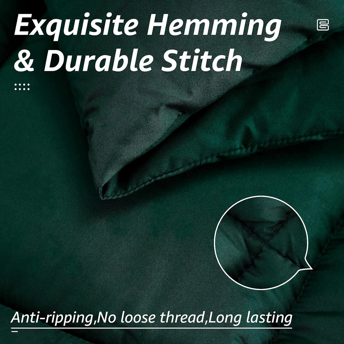 HYLEORY All Season Queen Size Bed Comforter - Cooling Goose Down Alternative Quilted Duvet Insert with Corner Tabs - Winter Warm - Machine Washable - Emerald Green