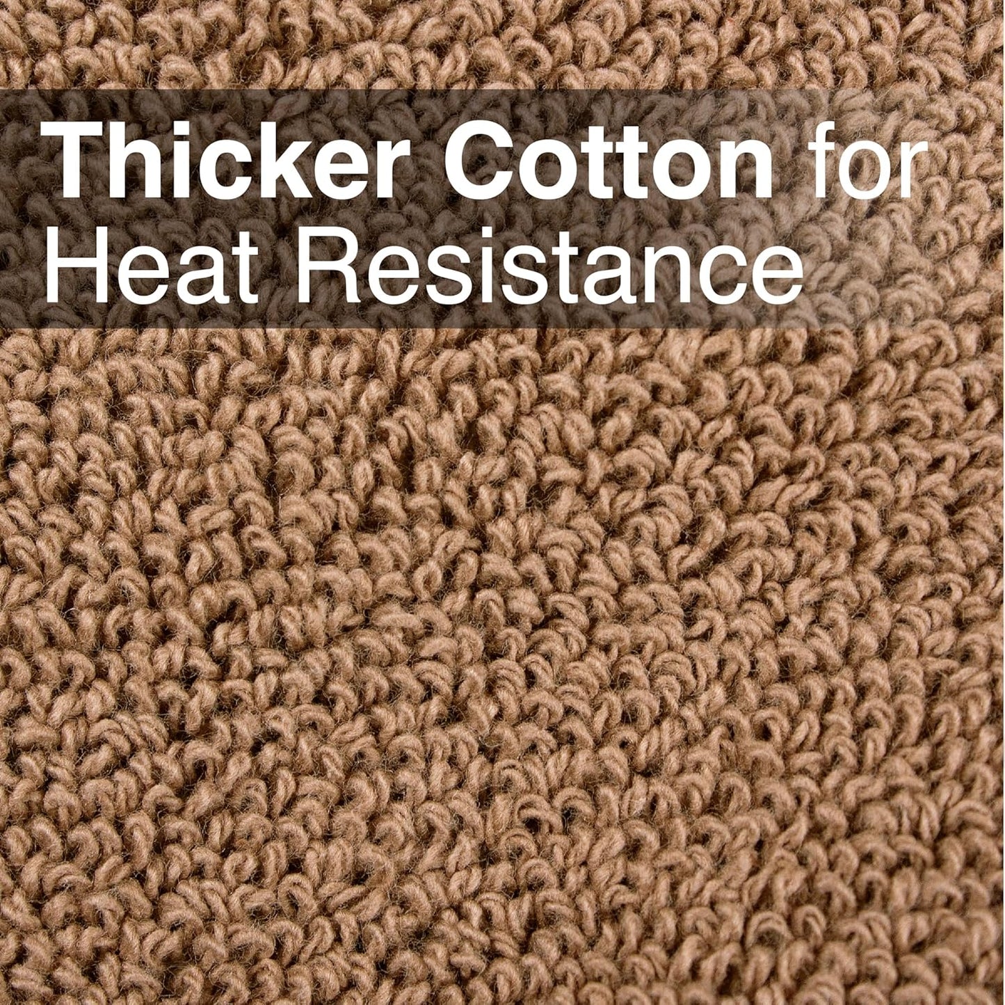 RITZ Terry Potholder & Hot Pad: Unparalleled Heat Resistant, Durable 100% Cotton – Ergonomically Designed for Optimal Grip – Easy-Care Machine Washable – 2-Pack, Mocha