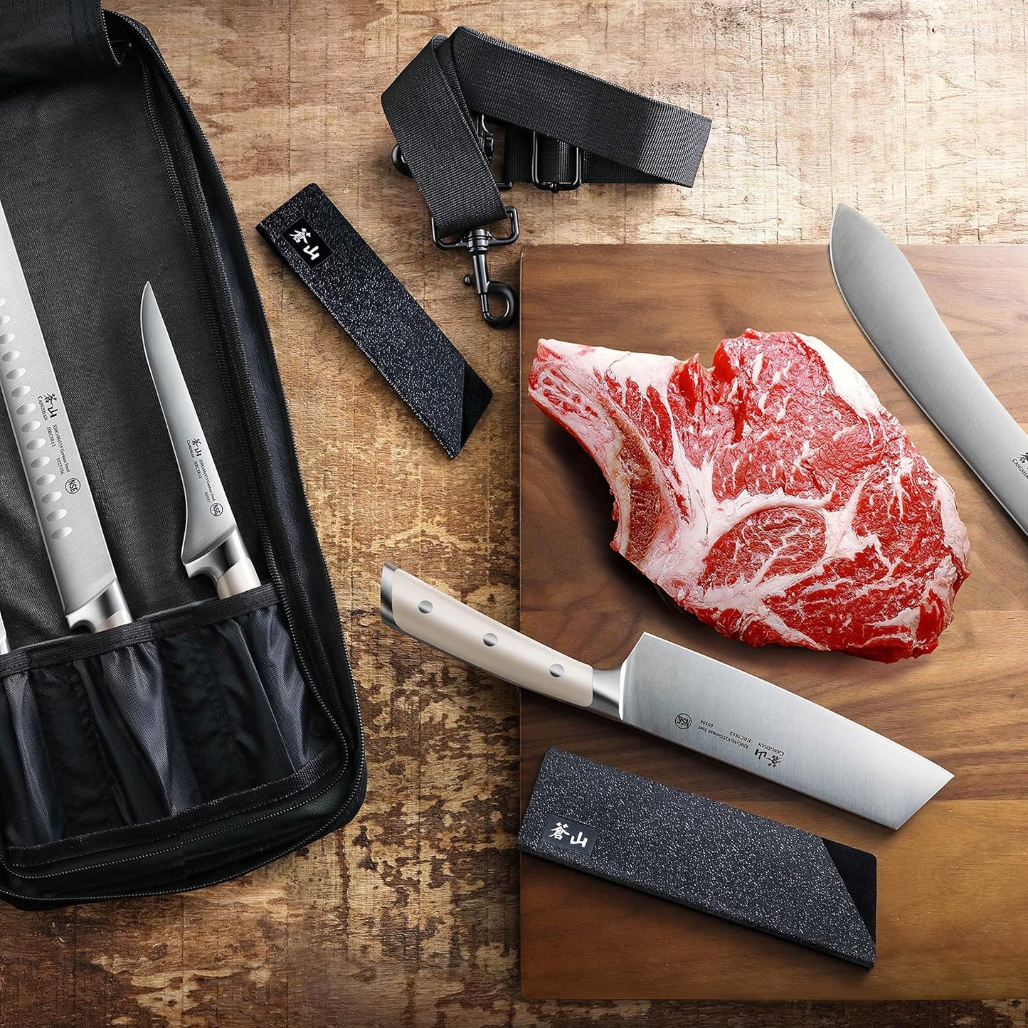 Cangshan S1 Series 7-Piece BBQ Knife Set, Forged German Steel, 1023718